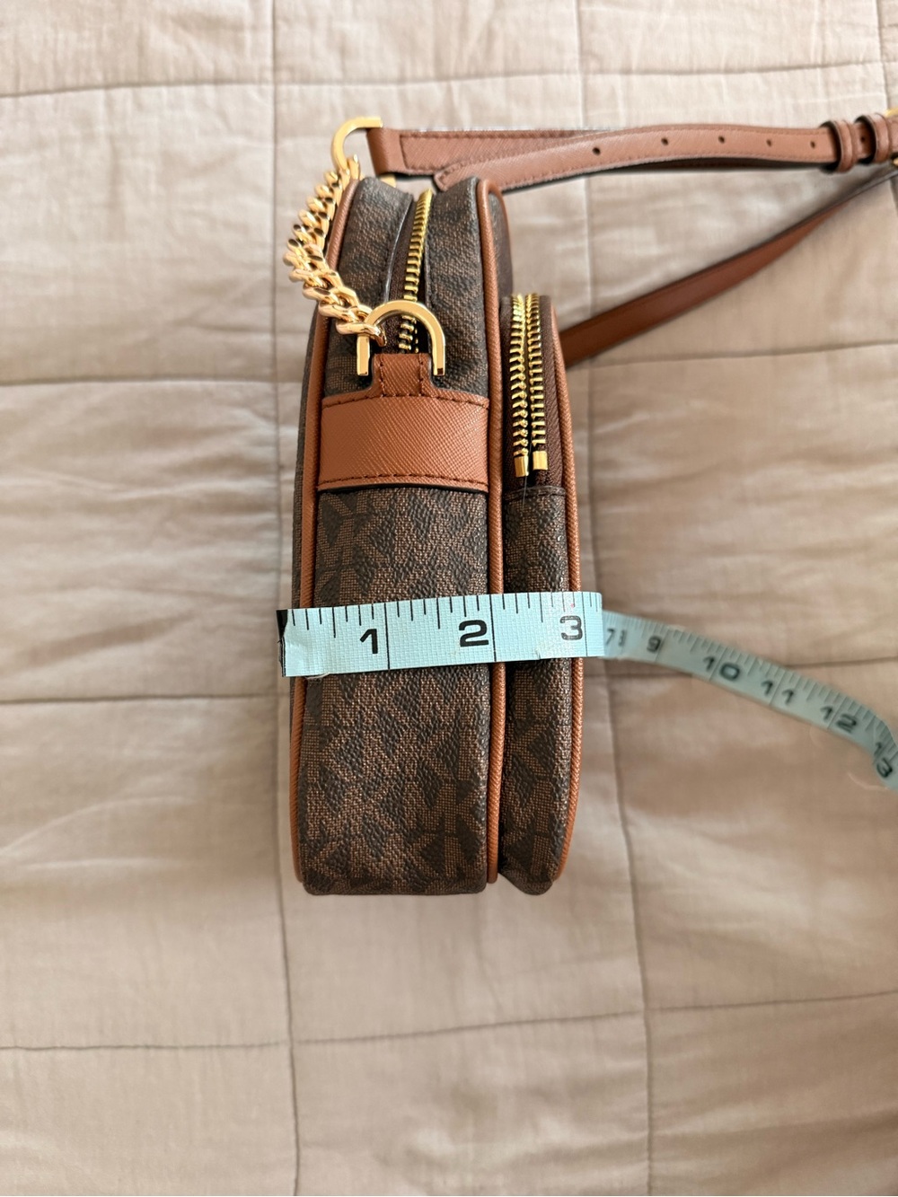 Michael Kors Brown Logo Crossbody with Gold Hardware - Picture 4 of 4